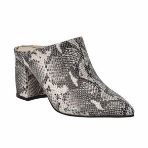 Marc Fisher Ragni 2 Snakeskin Leather Pointed Toe Heeled Mules Size 6